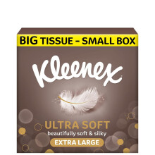 Kleenex Ultra Soft Extra Large Facial Tissues - Single Compact Tissue Box - Beautifully Soft and Silky Tissues