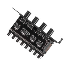 10X Pc 8 Canali Fan Hub 4 Manopola Regolatore di Velocità Della Ventola di Raffreddamento per Case Cpu Hdd Vga Ventola Pwm Potenza Staffa Pci da