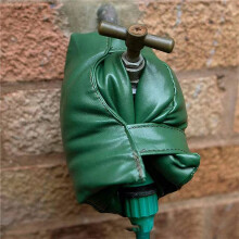 2X Insulated Outside Tap Cover Winter Frost Protector Outdoor Weather Jacket Garden Faucet Cover Leather Green