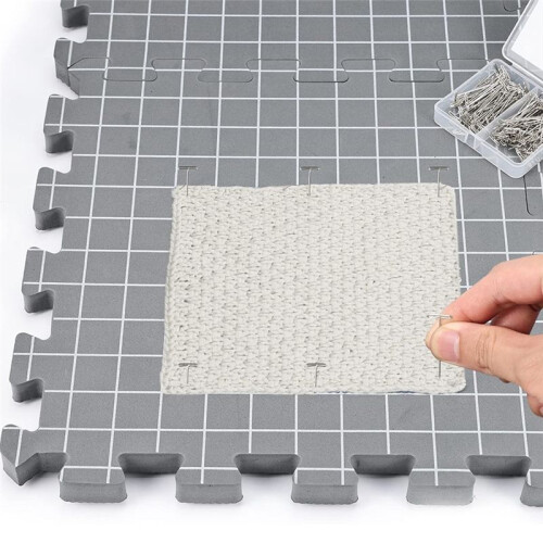 Blockiermatten für Strick- und Häkelprojekte, Blockierbretter mit Gittern für Nadelspitzen oder Häkeln, Strickmatten Grau
