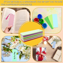 100 Pacotes de Marcadores de Cores em Branco, Cartolina com 100 Peças de Borlas Coloridas, Marcadores de Papel DIY para Projetos de Artesanato DIY