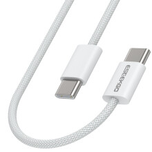 Eseekgo 100W USB-C to USB-C Braided Cable — 5A PD 3.0 Fast Charging Cord (1.2M, White)