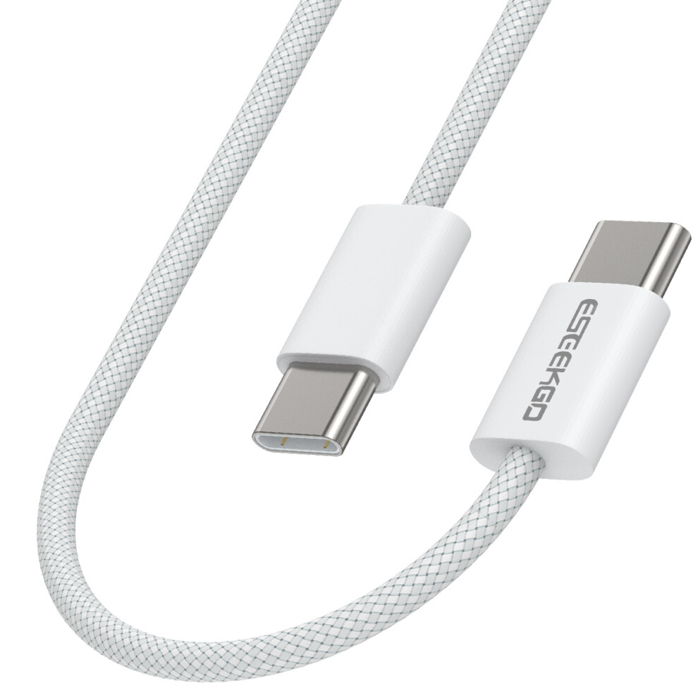 100W Usb-C To Usb-C Braided Cable Â 5A Pd 3.0 Fast Charging Power Cord (1.2M, ) White 6976544701168