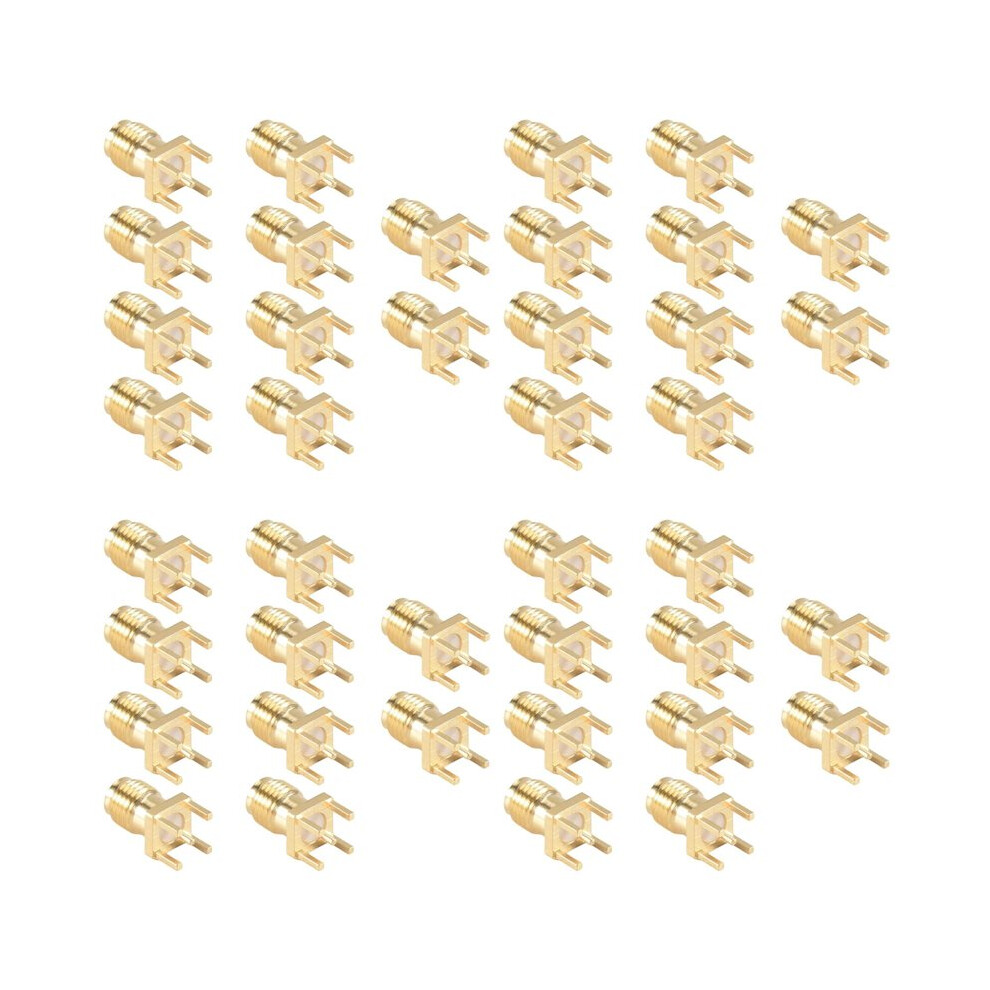 40X Sma Female Jack Solder Pcb Mount Straight Rf Connector Gold 4711742004398