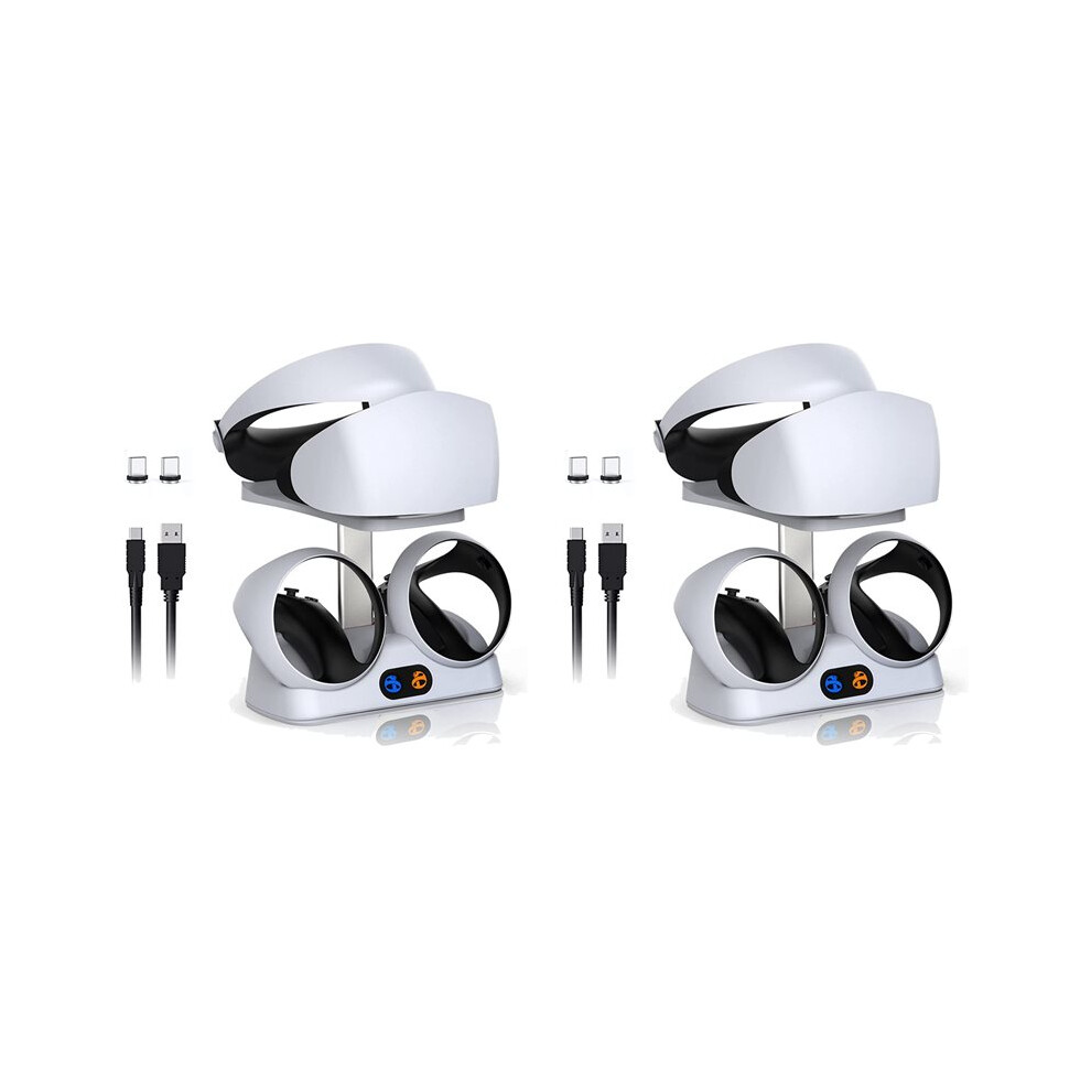 2X Charging Station For Psvr2 Controllers With Headset Holder, Virtual Reality Charger Stand Dock For Psvr2 Headset 6031372930682