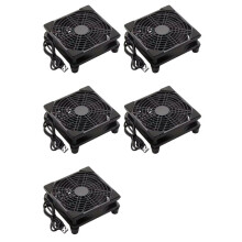 5 Stück 120-mm-Lüfter, Router-Lüfter, DIY-PC-Kühlbox, TV, Kabellos, Leise, 5 V, USB, 12 cm, mit Schrauben, Schutznetz