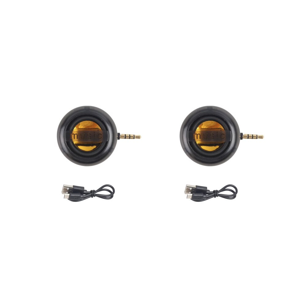 2X Speaker Universal 3.5Mm Sound Box Mobile Phone Speaker Amplifier External Wired Speakers Transparent Black 6033698453661