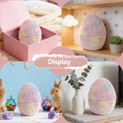 Plush Plastic Easter Eggs Gift Storage Box Fillable Large-1pcs 2