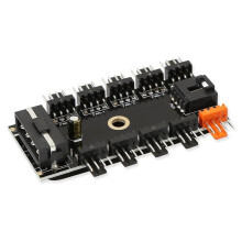 Chassis Fan Hub CPU Cooling HUB 10 Port 12V 4 Pin Fan PWM Fan Hub Controller Power Supply Speed Adapter