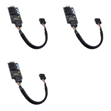 3X Connecteur Hub USB 9 Broches Répartiteur USB 1 à 3 USB2.0 Câble de Carte D'en-Tête 9 Broches pour le Refroidissement par Eau pour le Test de