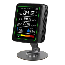 Formaldehyde Monitor Carbon Dioxide Detector TVOC Detector Temperature and Humidity CO 2 Air Quality Monitor Black