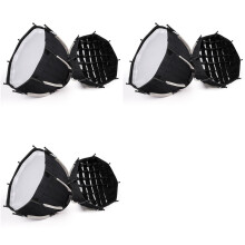 3X Boîte à Lumière Octogonale de 30 cm  Bowens Mount Boîte à Lumière à Grille en Nid D'Abeille à Dégagement Rapide pour Studio de Lumière de