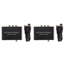 2X Extrator de Áudio 192KHz Conversor DAC ARC Extrator de Áudio Suporta Áudio Digital Compatível com  para Áudio Estéreo Analógico