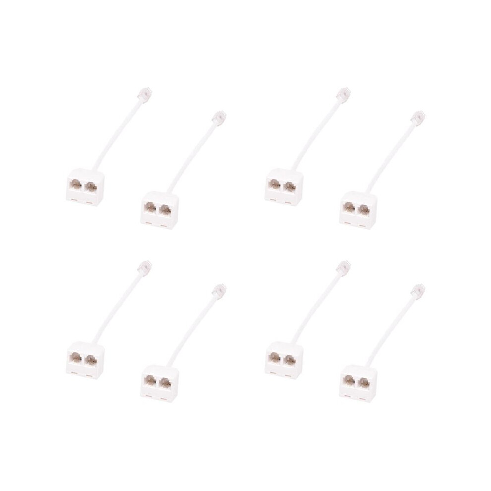 8Pcs 6P4c Rj11 Dual Female To Male Telephone Cable Splitter Adapter 6034100084268
