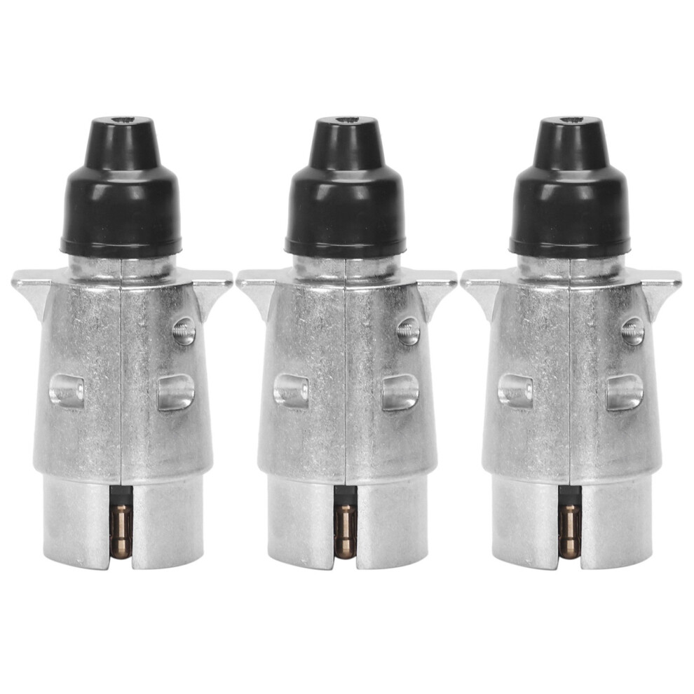3X 7-Pin Trailer Plug Heavy Duty Round Pin 7-Pole Wiring Connector 12V Towbar Towing Caravan Truck Plug 6031978982481