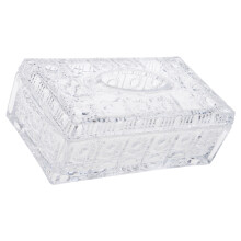 Minimalistischer Taschentuchbox-Organizer aus Glas-Transparent