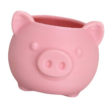 Schöner kleiner Keramik-Übertopf mit Schweinegesicht, ideal-Rosa
