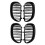 2 Pair Gloss Black Front Kidney Grill Double Slat Double  Grille for  E60 E61 5 Series 2003-2010 Coupe 1