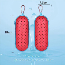 2X Swim Goggle Case for Swimming Goggles, EVA Carrying Case with Drain Hole Zipper Sunglasses Case with Clip Rose Red