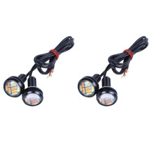4 Pcs 12V 23Mm Dual Color Switchback 4014 12 Led Drl Eye Daytime Light
