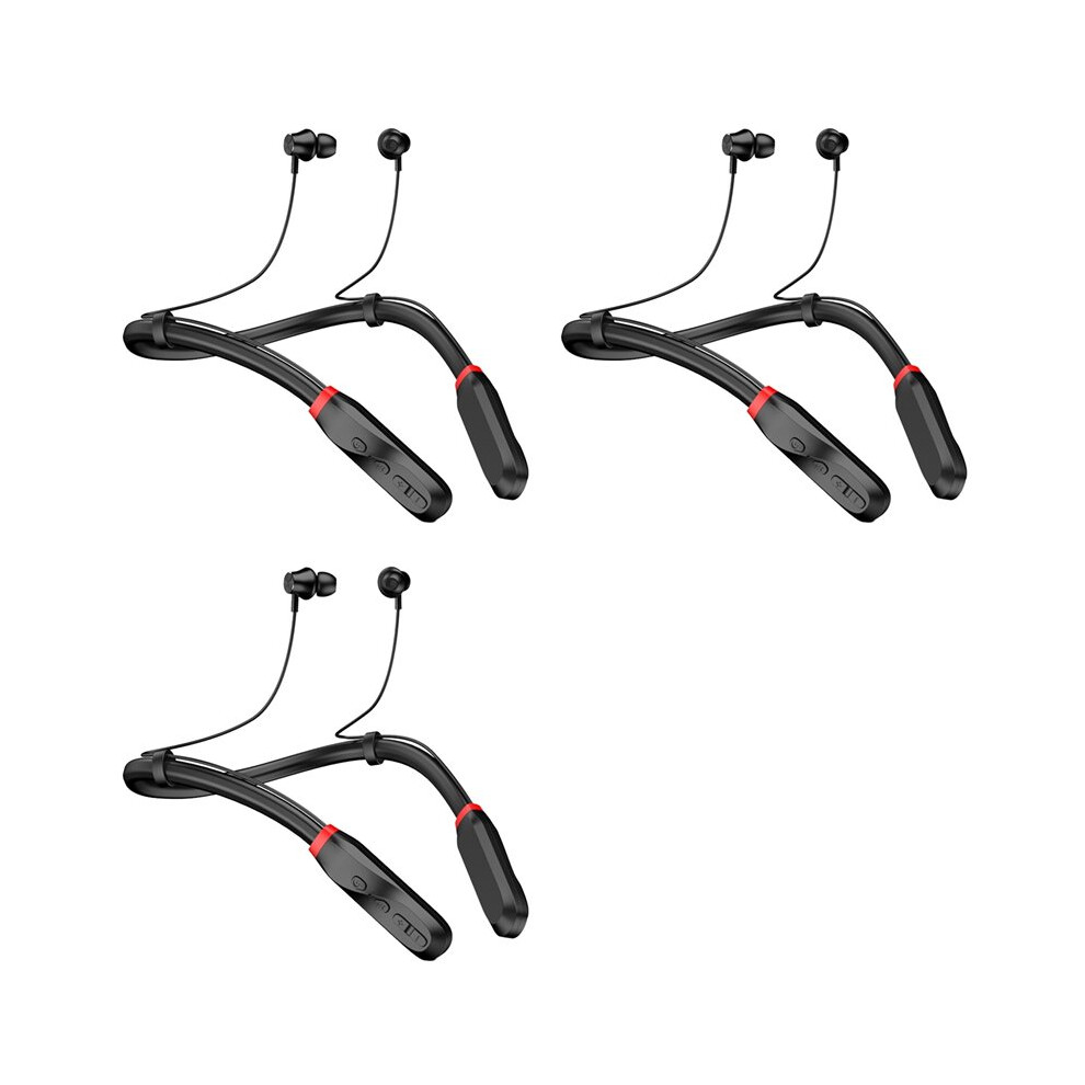 3X Neckband Headphones, Extra Long Playing Wireless Stereo Earbuds With Mic, Sports Waterproof Earphones 6033344327667