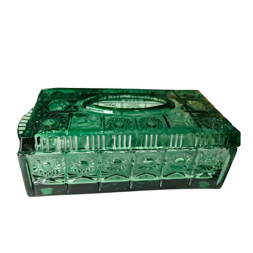 Moderner Taschentuchbox aus Glas, Papier-Organizer für-Grün