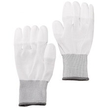 Luvas de limpeza antistáticas - CARUBA - Modelo Padrão - Branco - Tamanho L - 100% nylon reforçado