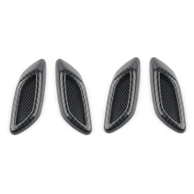4Pcs Carbon Fiber Car Hood Frame Decorative Stickers Air Outlet Side Mark Universal Decorative Cover