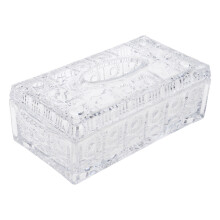 Distributeur de boîtes à mouchoirs en verre de-Transparent