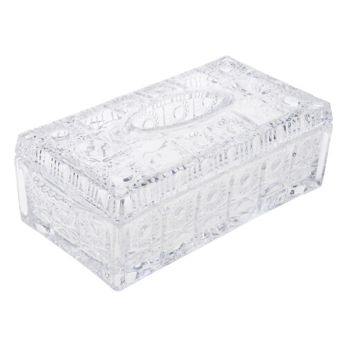 Distributeur de boîtes à mouchoirs en verre de-Transparent