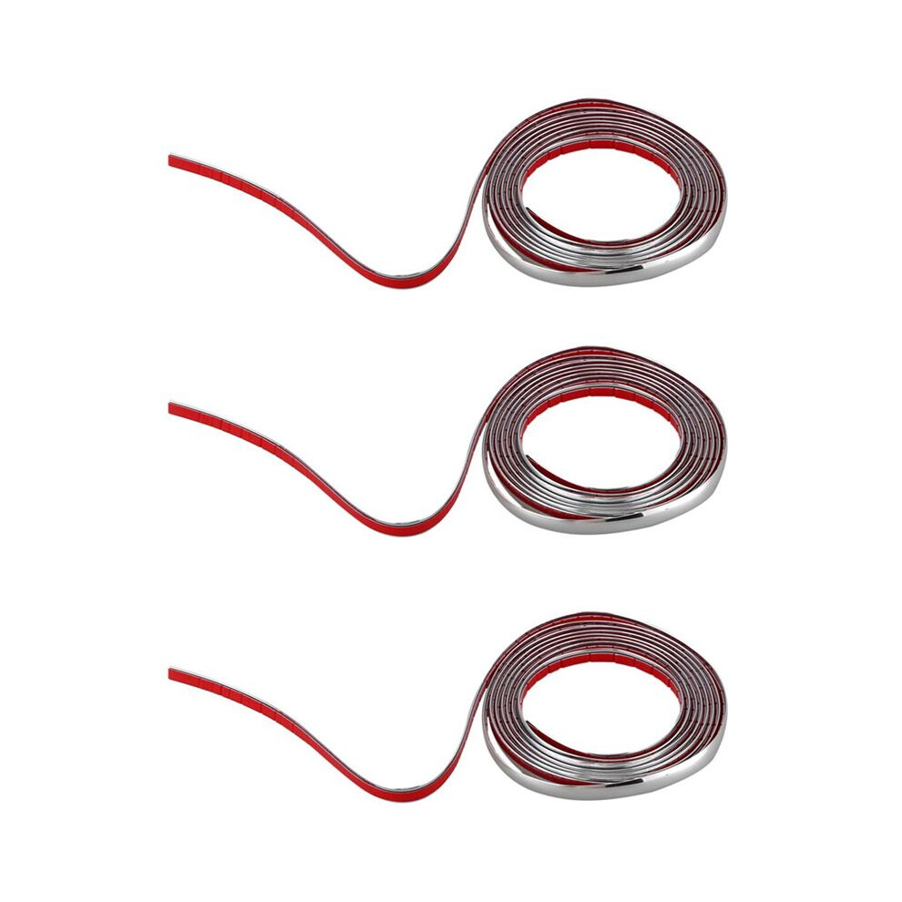 3X 3Meter Car Grille Exterior Chrome Styling Decoration Moulding Trim Strip 12Mm Silver 6033140839937