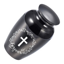 Waterproof Aluminum Alloy Pet Ashes Storage Container for-Black