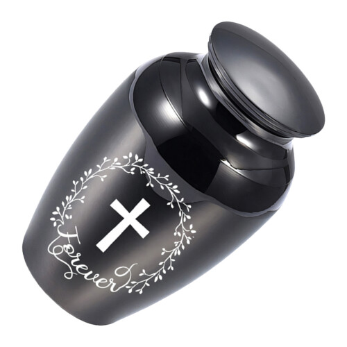 Waterproof Aluminum Alloy Pet Ashes Storage Container for-Black