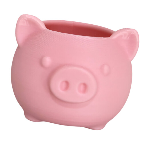 Lovely Pig Face Small Ceramic Planter Great For Growing-Pink