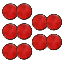 Reflector Rojo Redondo de 10 Piezas Universal para Motocicleta ATV 5.6X0.8cm