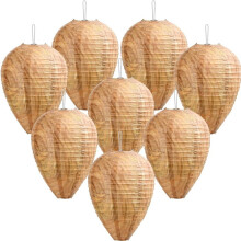 8Pcs Hanging Wasp Nest Artificial Hornets Wasp Nest for Home Garden Yard Outdoors