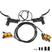 ZOOM HB-950E für MTB 4-Kolben-Hydraulik-Scheibenbremsen-Set, Vorne 1000 mm, Hinten 1850 mm, für Elektrofahrräder, E-Bikes, 79bikes Usw.