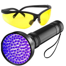 Lekdetectie voor Airconditioning: 100 LED UV-Kleurstoflekdetectorset voor Auto-Airconditioning met Beschermende Bril