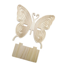 Étagère murale sur le thème du papillon en bois naturel pour