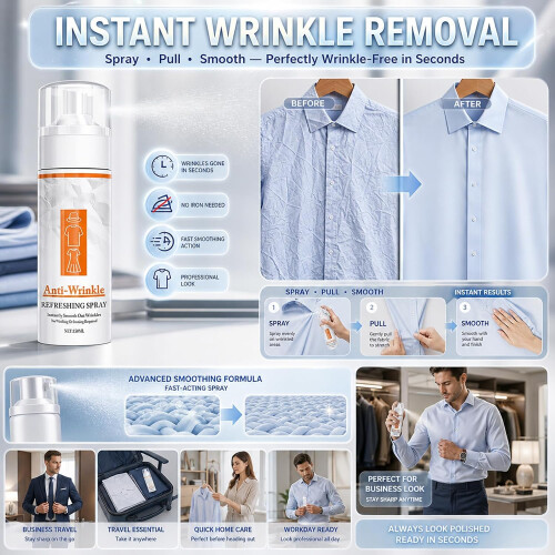 (2PCS, -) Spray défroisseur, antistatique 2