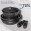 Non Stick Pots and Pans Set 17 Piece, Induction Hob Pan Set with Removable Handle, Kitchen Stackable Ceramic Cookware Sets 3