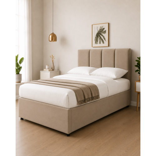 Modern Upholstered Bed with USB & Drawers Mink 6FT 2