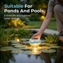 (Warm white steady, -) 2026 Solar Floating Pool Lights, Waterproof LED 2 Mixed