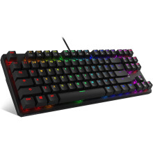 RGB LED-taustavalaistu mekaaninen pelinäppäimistö, optinen kytkintarkkuus, haamukuvan esto saumattomaan pelaamiseen, punaiset kytkimet tarjoavat