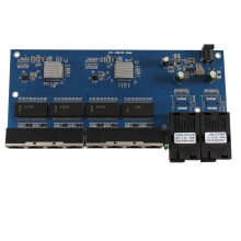 Fibra Reverse-PoE-Platine (PCB) - 8x RJ45 (1000 Mbit/S) und 2x SC-Glasfaser-Media-Converter-Platine (PCBA), 3 Reichweite