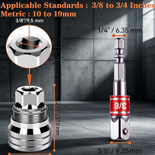 (Set B, -) Universele Socket Wrench - 10-19mm, Set A 2