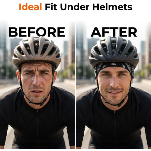 (Black+red, -) Koelende Hoofddoek Set - Elastisch, Fietsmuts 2