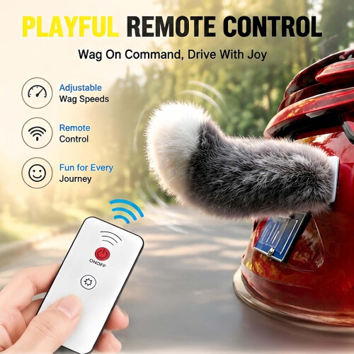 (#a, -) Remote Control Electric Cat Tail, Rechargeable Car Trunk Decor #e 1