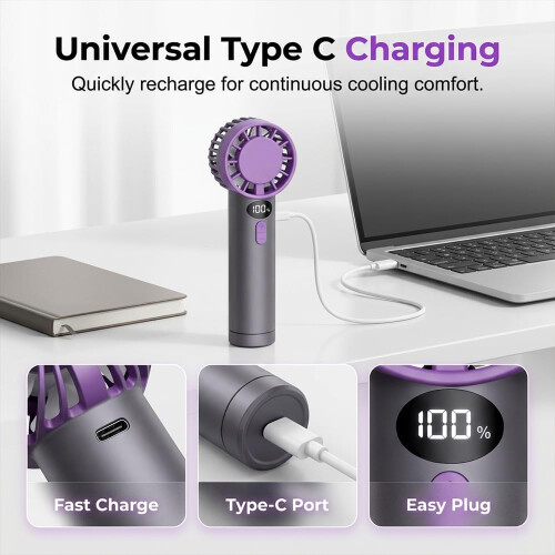 (Purple, -) Mini ventilateur, USB, réglable 1