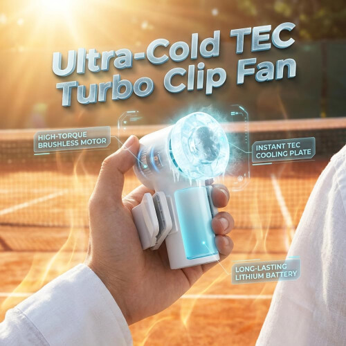 (Pink 2pcs, -) Mini ventilateur clip, affichage LED 1